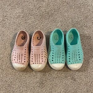 Native Kids Jefferson Slip-On Water Shoes in Pink and Teal